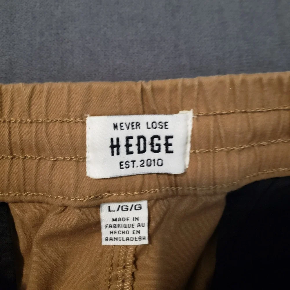 Hedge Jogger‎ Pants Mens Large Brown Tan Cotton Stretch Drawstring